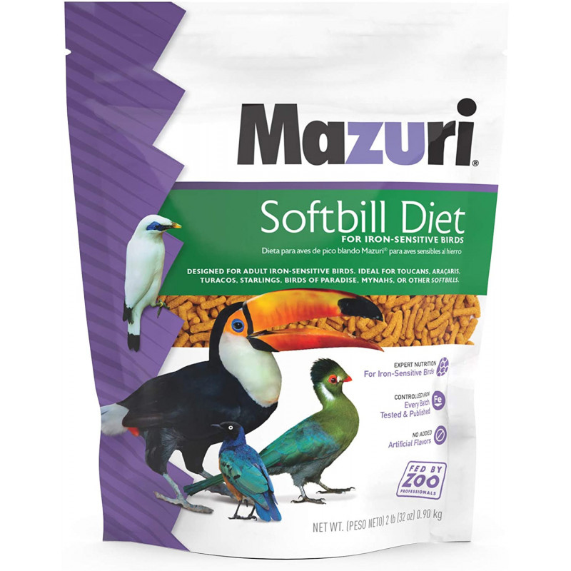 Mazuri® Softbill Diet - Alimento para tucanes y aves exóticas