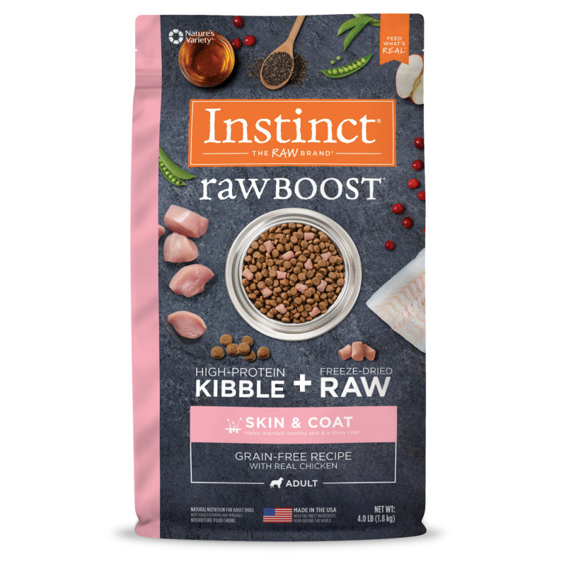 INSTINCT RAW BOOST GRAINFREE CHICKEN SKIN & COAT 4lb