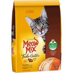 MEOW MIX TENDER CENTER SALMON & TURKEY FLAVORS with Vitality Bursts