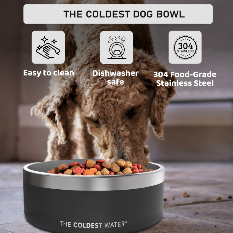 Coldest Dog Bowl - Stardust Glitter Black 42oz