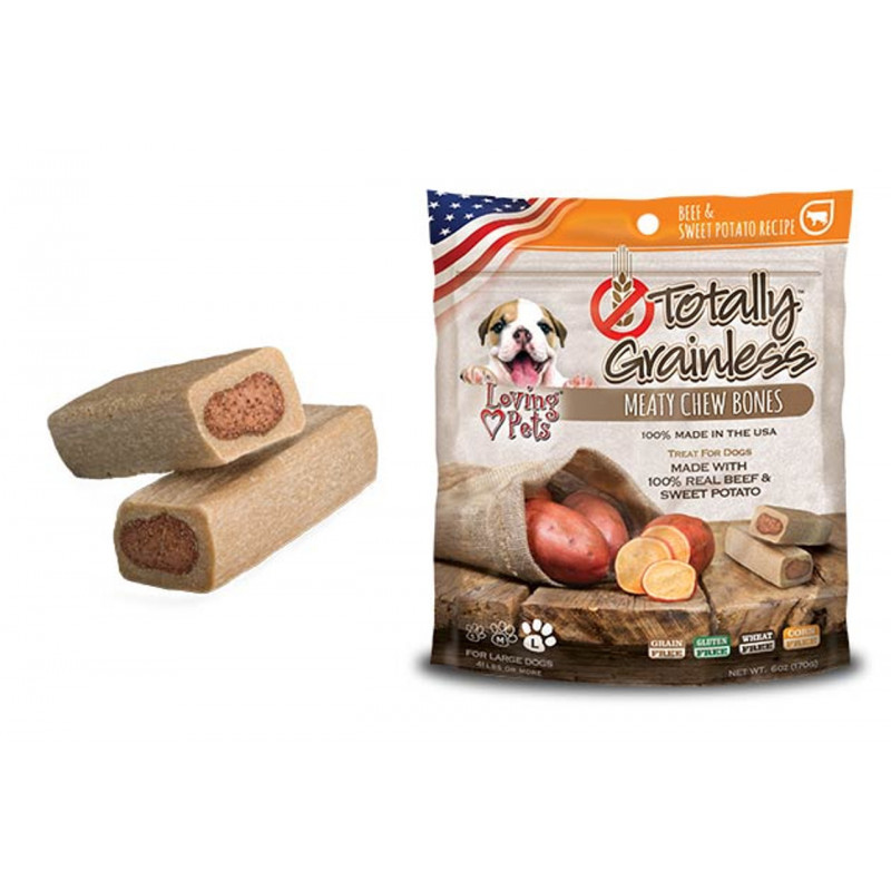 Loving Pets  TOTALLY GRAINLESS MEATY CHEW BONES BEEF & SWEET POTATO RECIPE TREAT FOR DOG