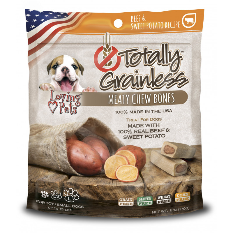 Loving Pets  TOTALLY GRAINLESS MEATY CHEW BONES BEEF & SWEET POTATO RECIPE TREAT FOR DOG
