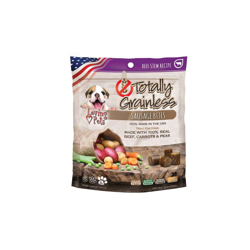 Loving Pets TOTALLY GRAINLESS SAUSAGE BITES BEEF STEW RECIPE TREAT FOR DOGS