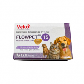 Flowpet 15 - Diurético Furosemida 15mg 10 tabletas