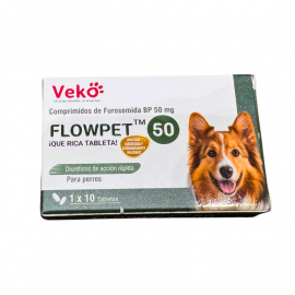 Flowpet 50 - Diurético Furosemida 50mg 10 tabletas