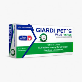 Giardi Pets Plus Verde – 20 Tabletas Antiparasitario Completo para Giardiasis y Coccidiosis