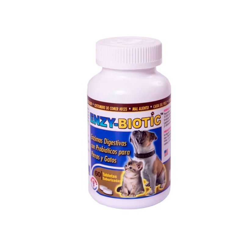 Enzy Biotic - Enzymas digestivas para con probióticos para perros y gatos - 60 tab