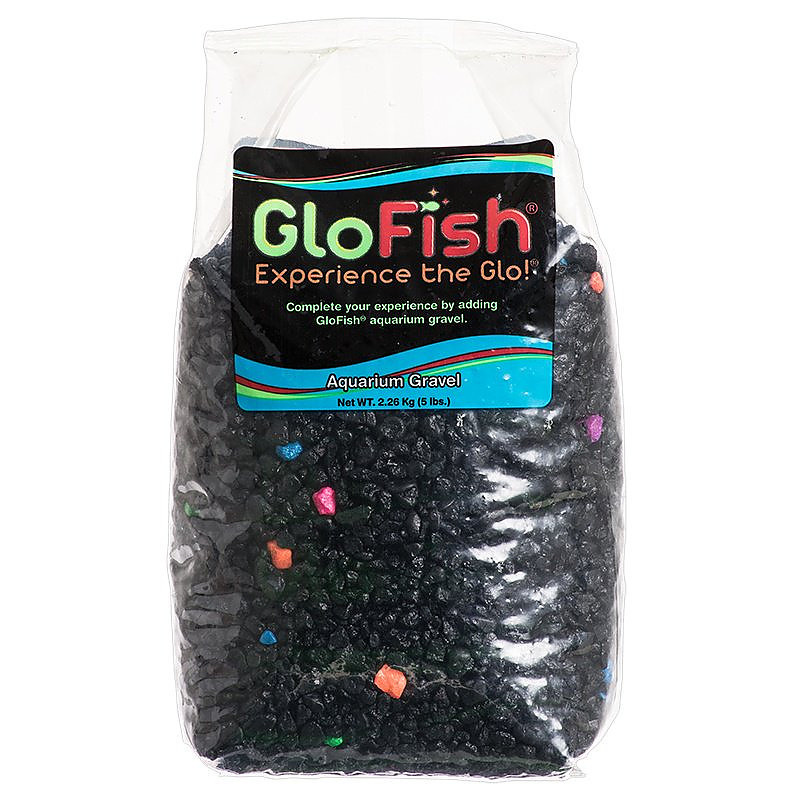 GLOFISH GRAVA NEGRA CON PIEDRAS FLUORESCENTES - 5 LIBRAS
