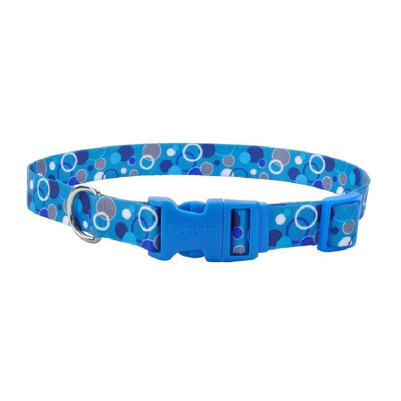 COLLAR PET ATTIRE – CELESTE CON BURBUJAS 1"