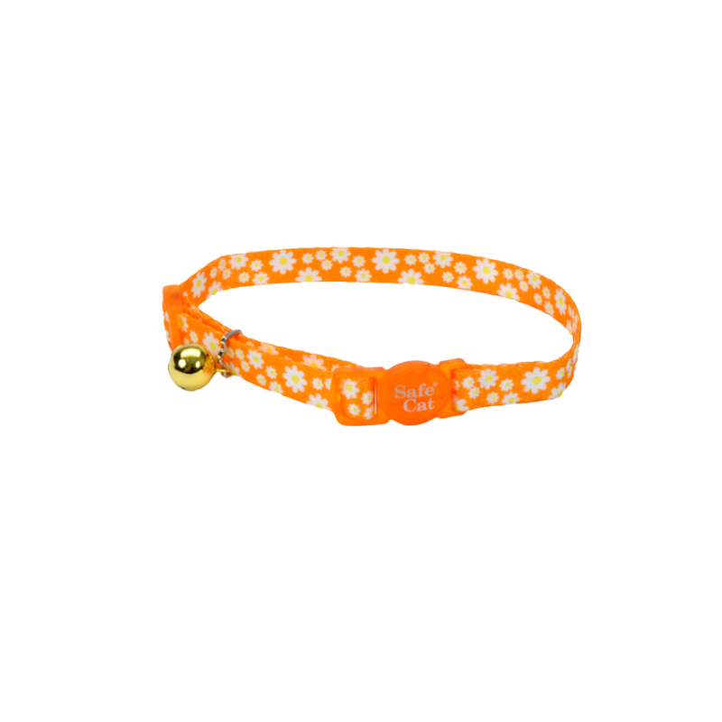 COLLAR PARA GATOS SAFE CAT - AMARILLO CON FLORES