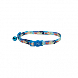 COLLAR PARA GATOS SAFE CAT - AZUL CON PECES