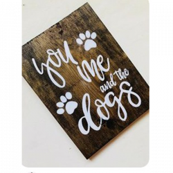 You, me and the dogs - Adorno de Madera Personalizable 30x40cm