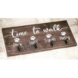 Cuelga correas - Adorno de madera personalizable