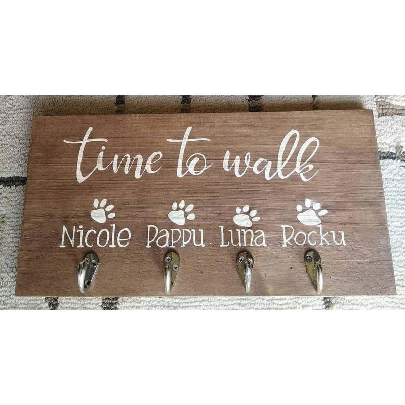 Cuelga correas - Adorno de madera personalizable
