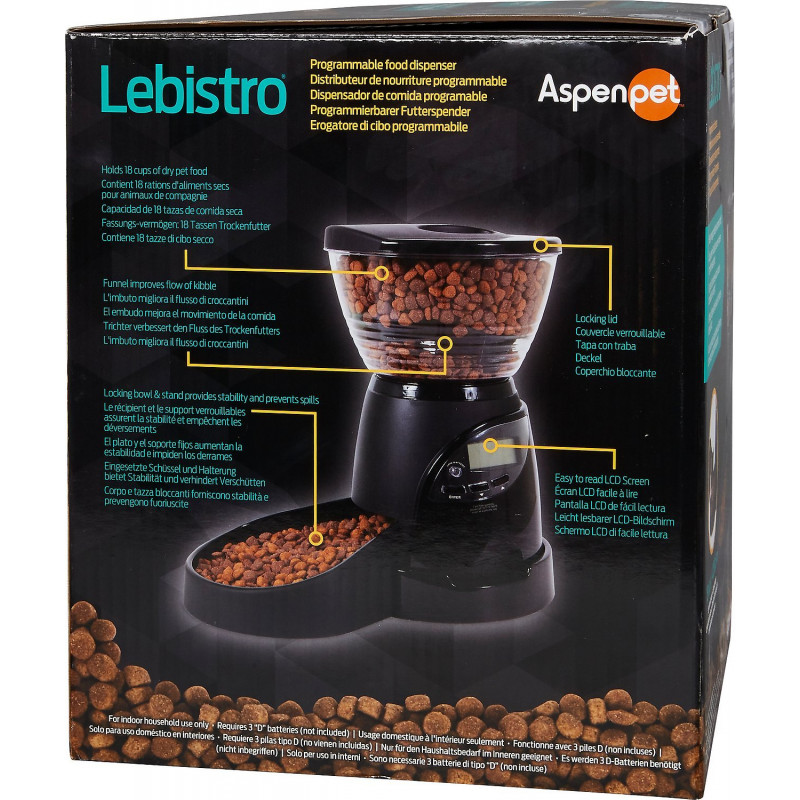 LEBISTRO - DISPENSADOR DE COMIDA ELECTRICO PROGRAMABLE