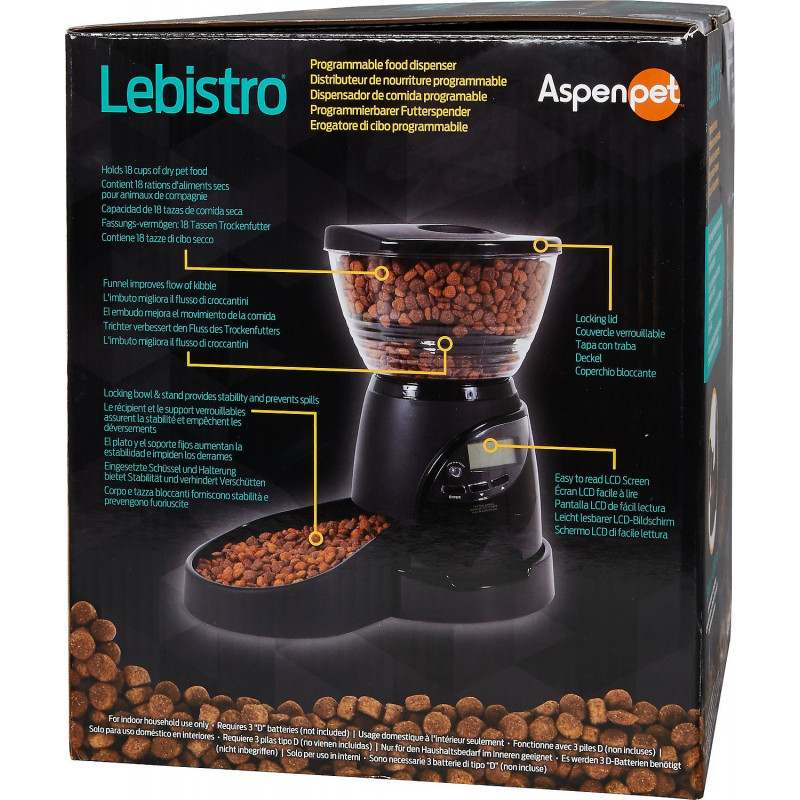 LEBISTRO - DISPENSADOR DE COMIDA ELECTRICO PROGRAMABLE